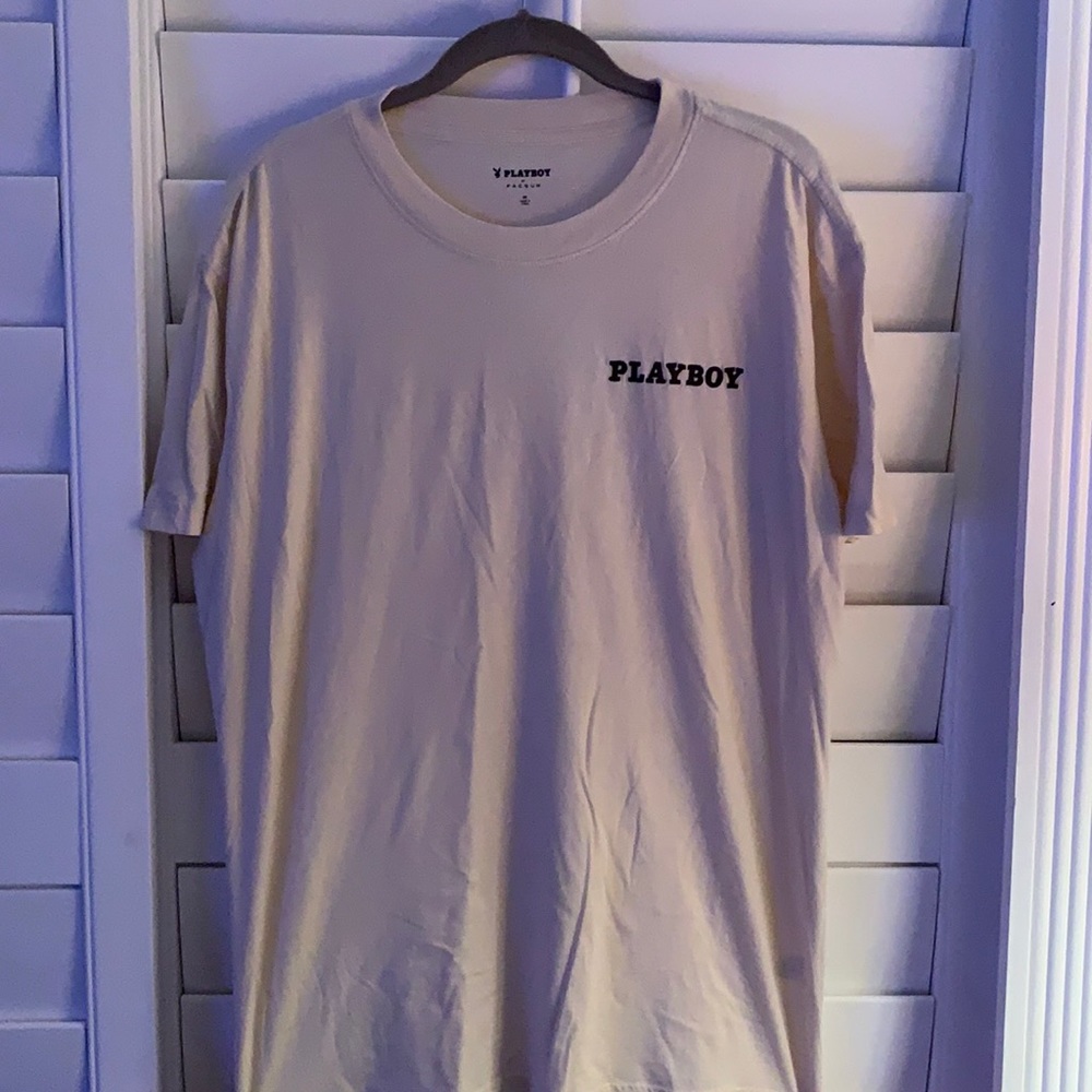 Cream/ light sand playboy t shirt